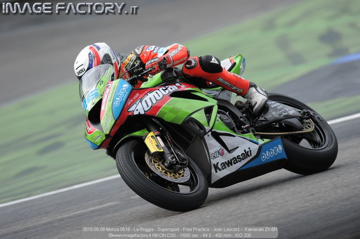 2010-05-08 Monza 0516 - La Roggia - Supersport - Free Practice - Joan Lascorz -  Kawasaki ZX-6R